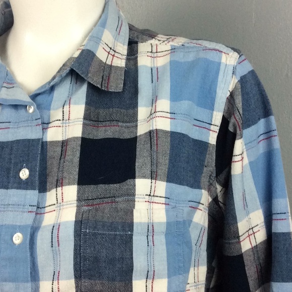 JMS Woman’s Blue Plaid Long Sleeve Shirt Sz 26/28W - Picture 3 of 6